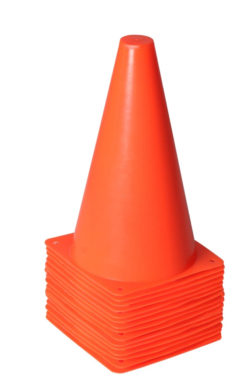 Alyoen 9 inch Orange Traffic Cones, Plastic Sport Cones, Soccer Training Cones for Outdoor Activity & Festive Events (Sets of 10/15/ 20) - Image 1